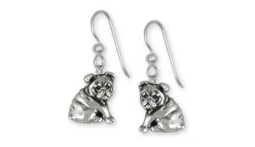 Bulldog Earrings Jewelry Sterling Silver Handmade Dog Earrings BD30-E