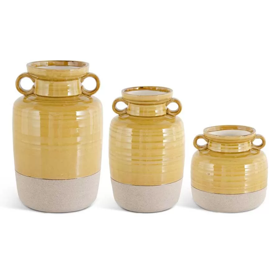 Butterscotch Ceramic Double Handled Pot - Medium