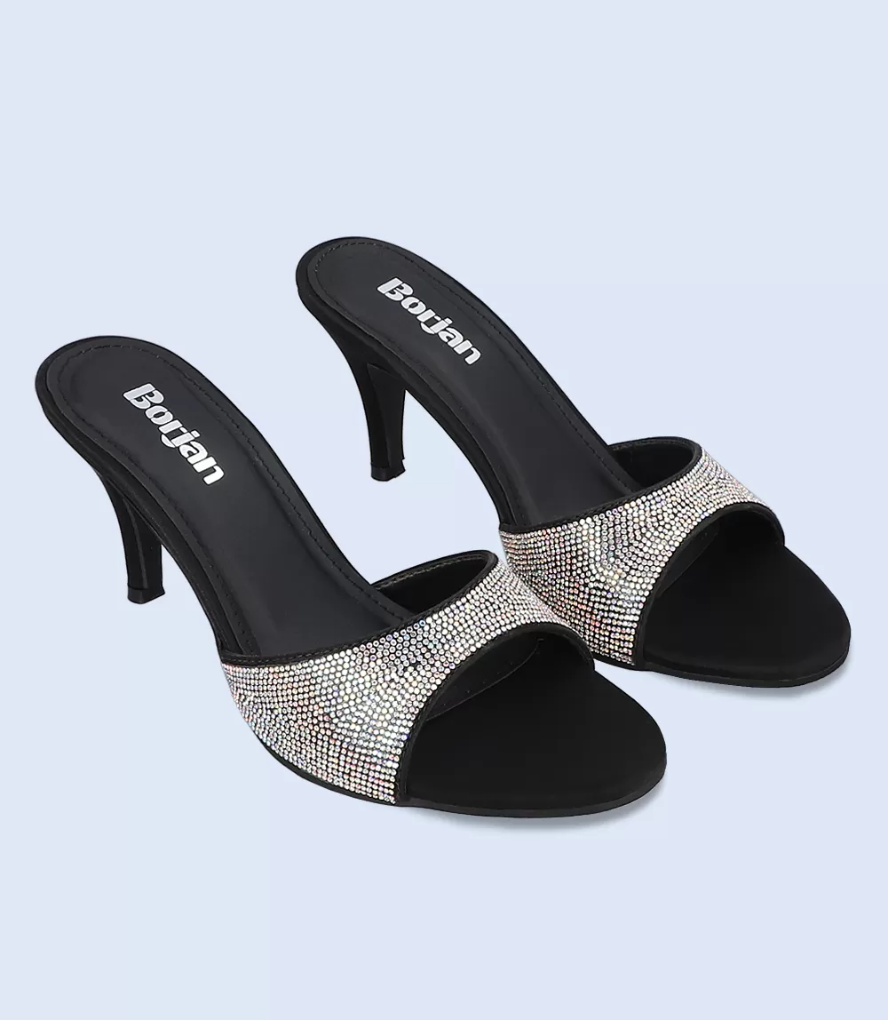 BW9471-SILVER-Women Formal Slipper Heels