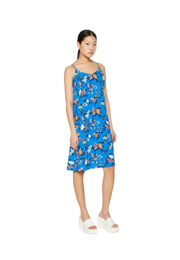 b.young women's patterned dress with straps Short Slip Dress 20811207 20181 ibiza blue mix