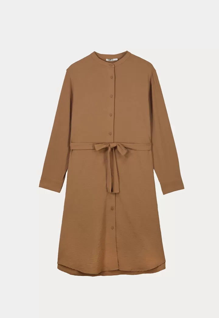 Casual Collared Shirt Dress