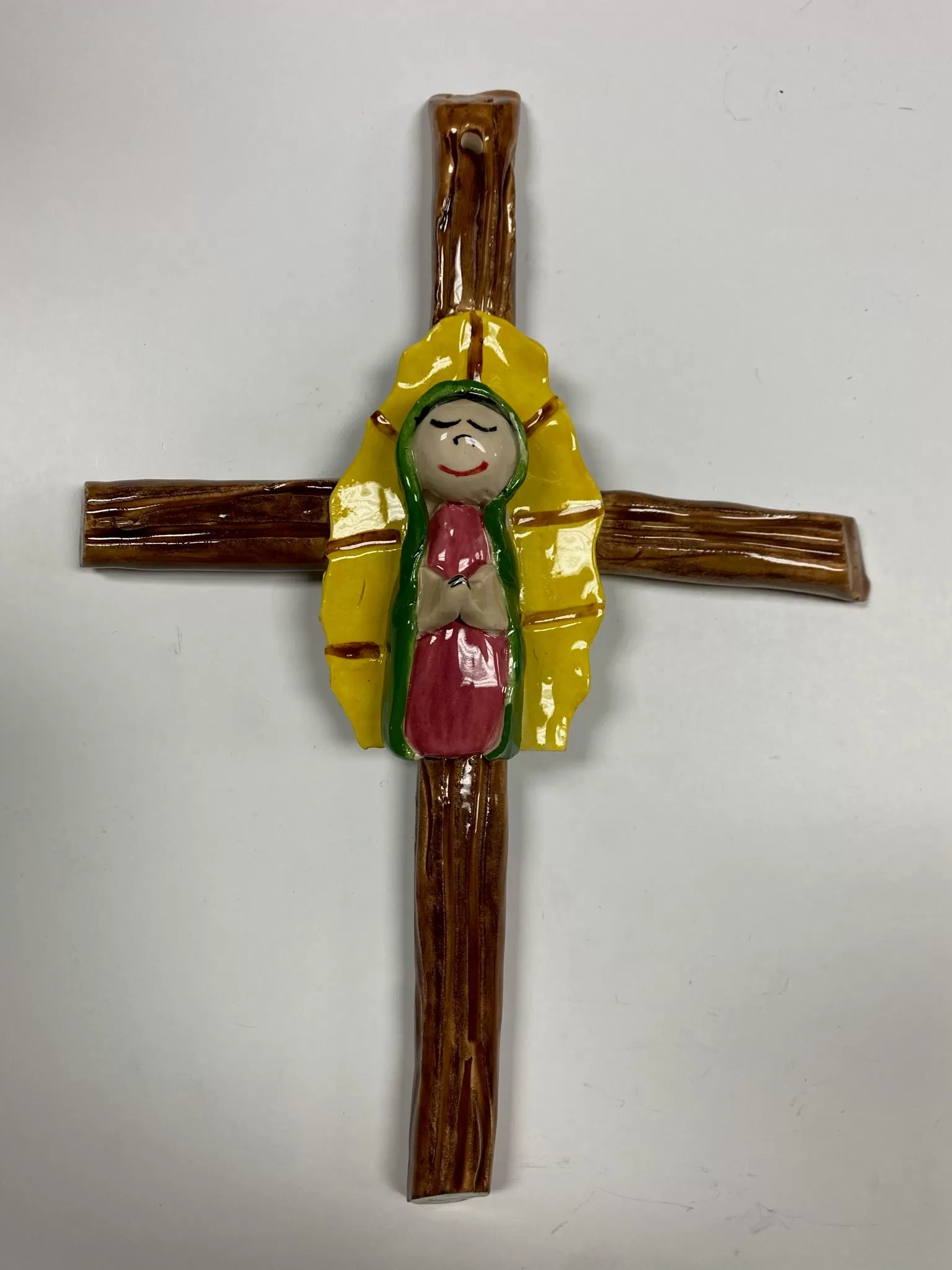 Ceramic Virgen Cross