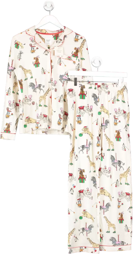 Chelsea Peers Cream Carnival Christmas Organic Cotton Pyjama Set UK 8