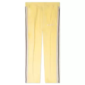 Chenille Loose Track Pants - Yellow/Off White