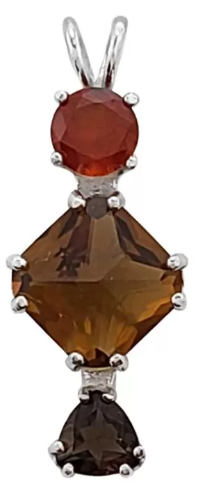 Citrine Mini Magician Stone? with Hessonite Garnet & Smokey Quartz