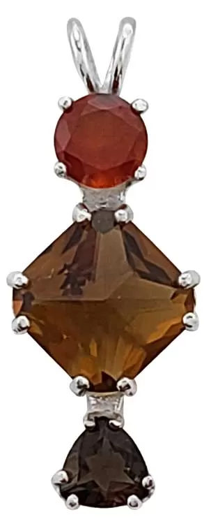 Citrine Mini Magician Stone? with Hessonite Garnet & Smokey Quartz