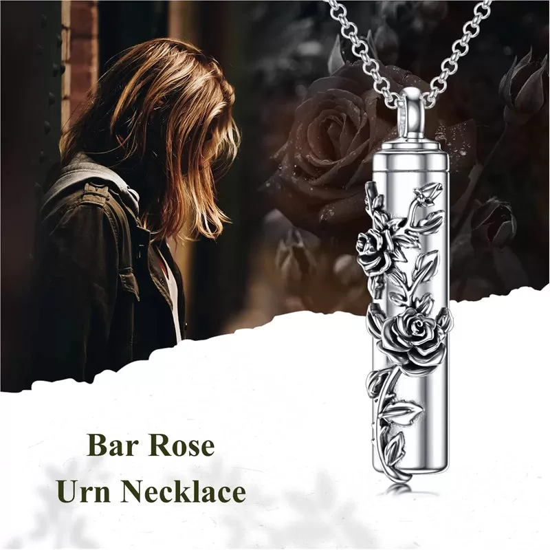 Cremation Jewelry Sterling Silver Sunflower Rose Daisy Flower Urn Necklace for Ashes Memorial Keepsake Jewelry for Women