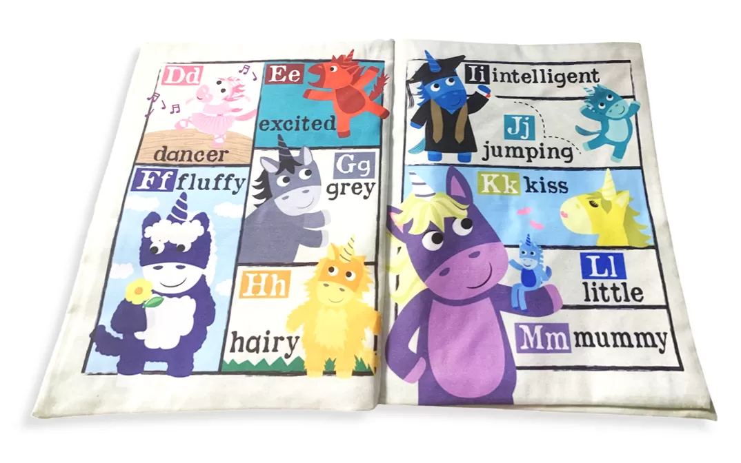 Crinkly Cloth Unicorn ABC Fabric Newspaper