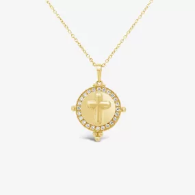 Cross Medallion & Diamonds Necklace