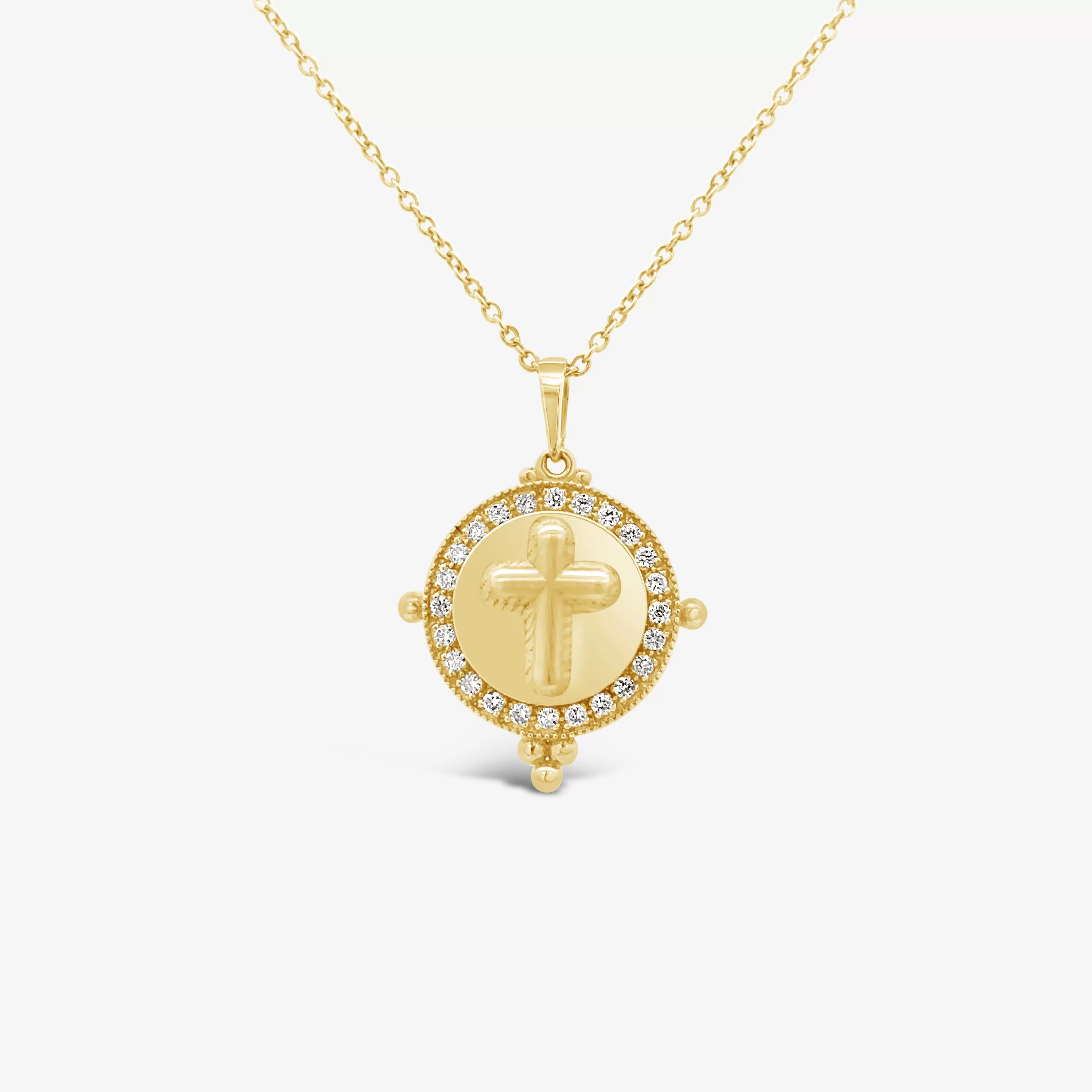 Cross Medallion & Diamonds Necklace