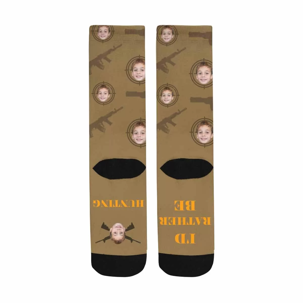 Custom Photo Socks I'd Rather Be Hunting Sublimated Crew Socks