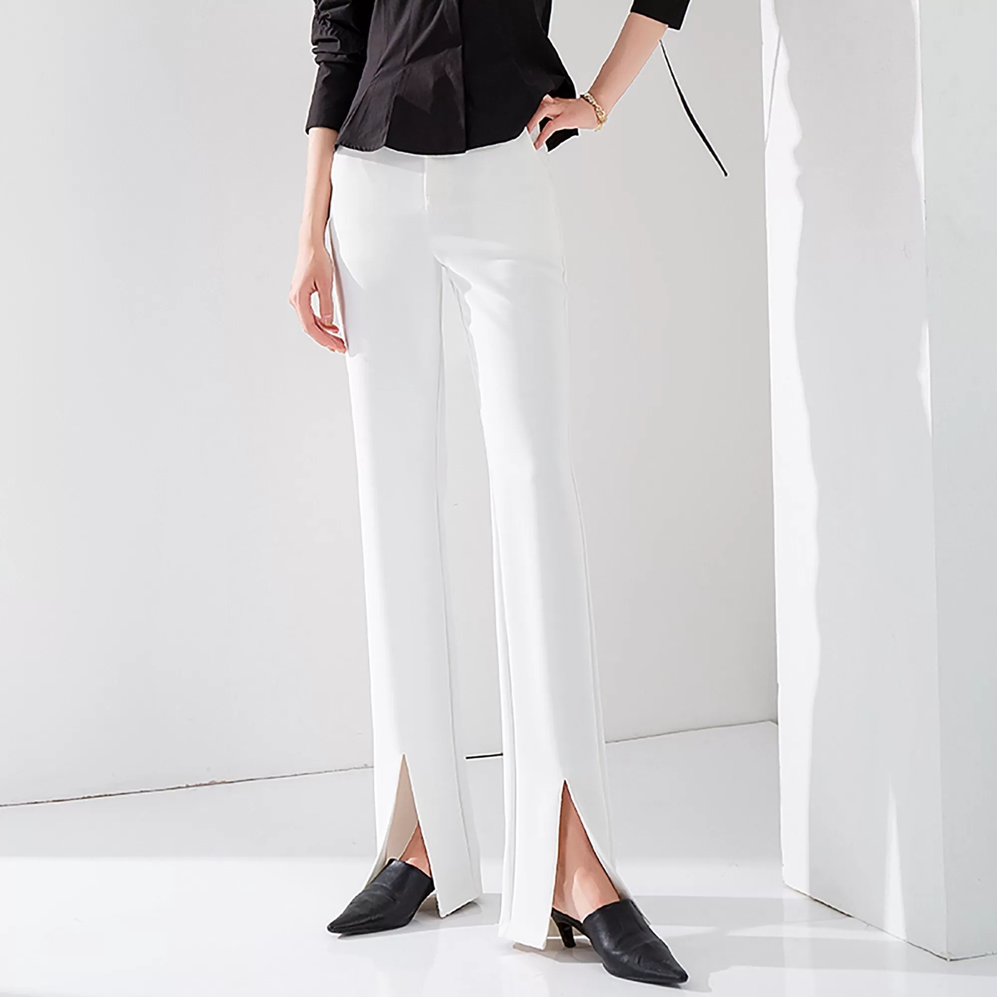 Custom Split-Hem Flare Long Pants