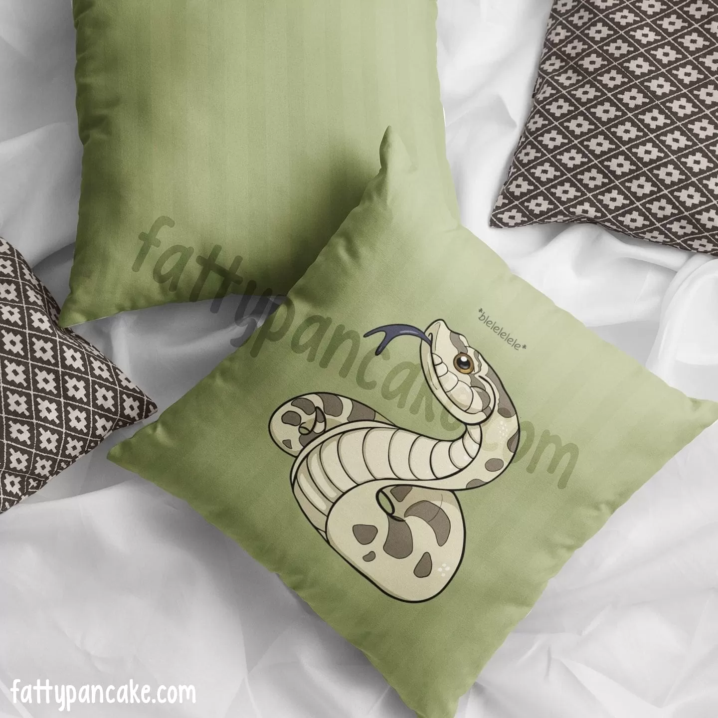 Cute Hognose Snake, Reptile Square Pillow