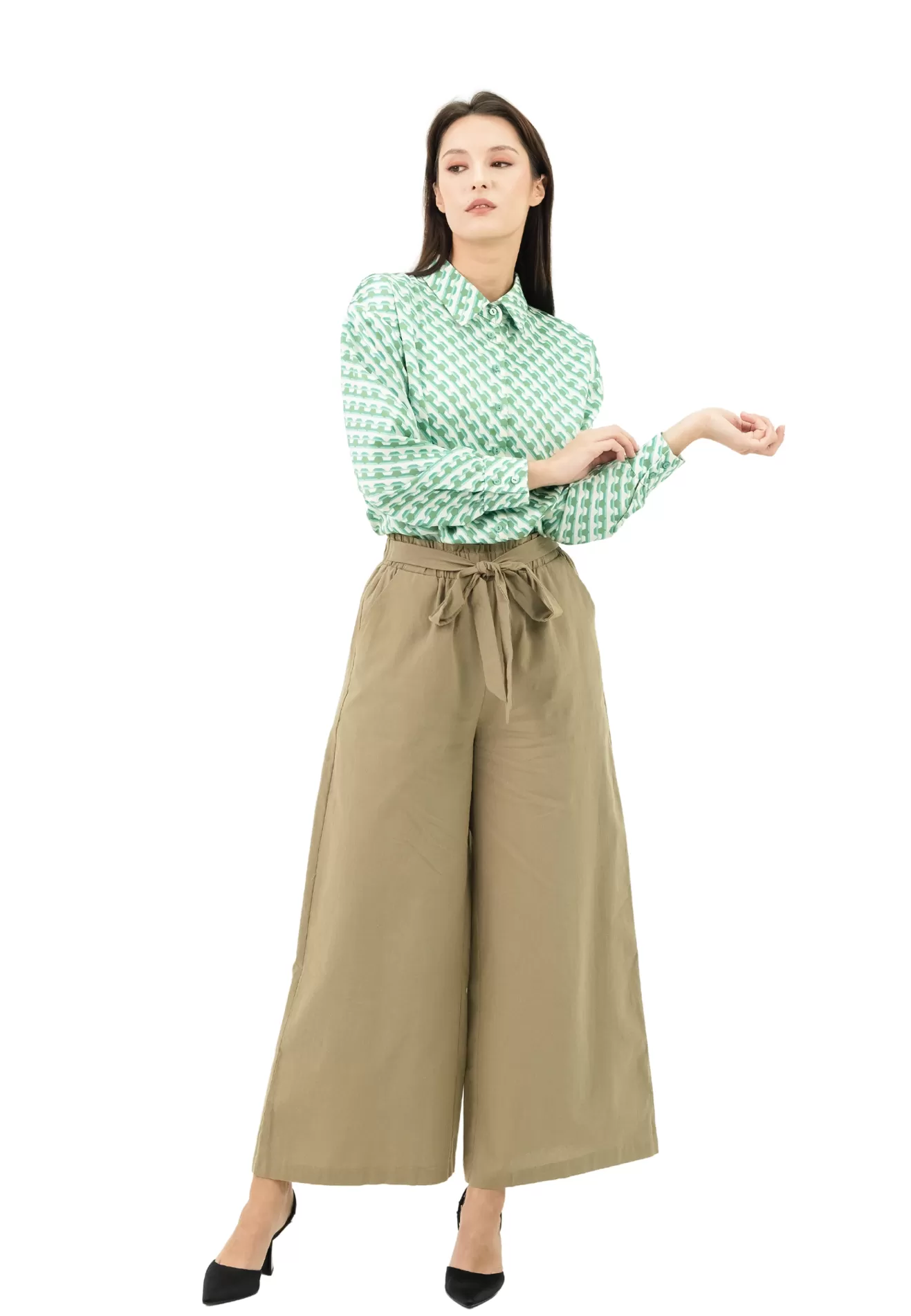 DAISY By VOIR Drawstring Ribbon Wide Leg Culottes