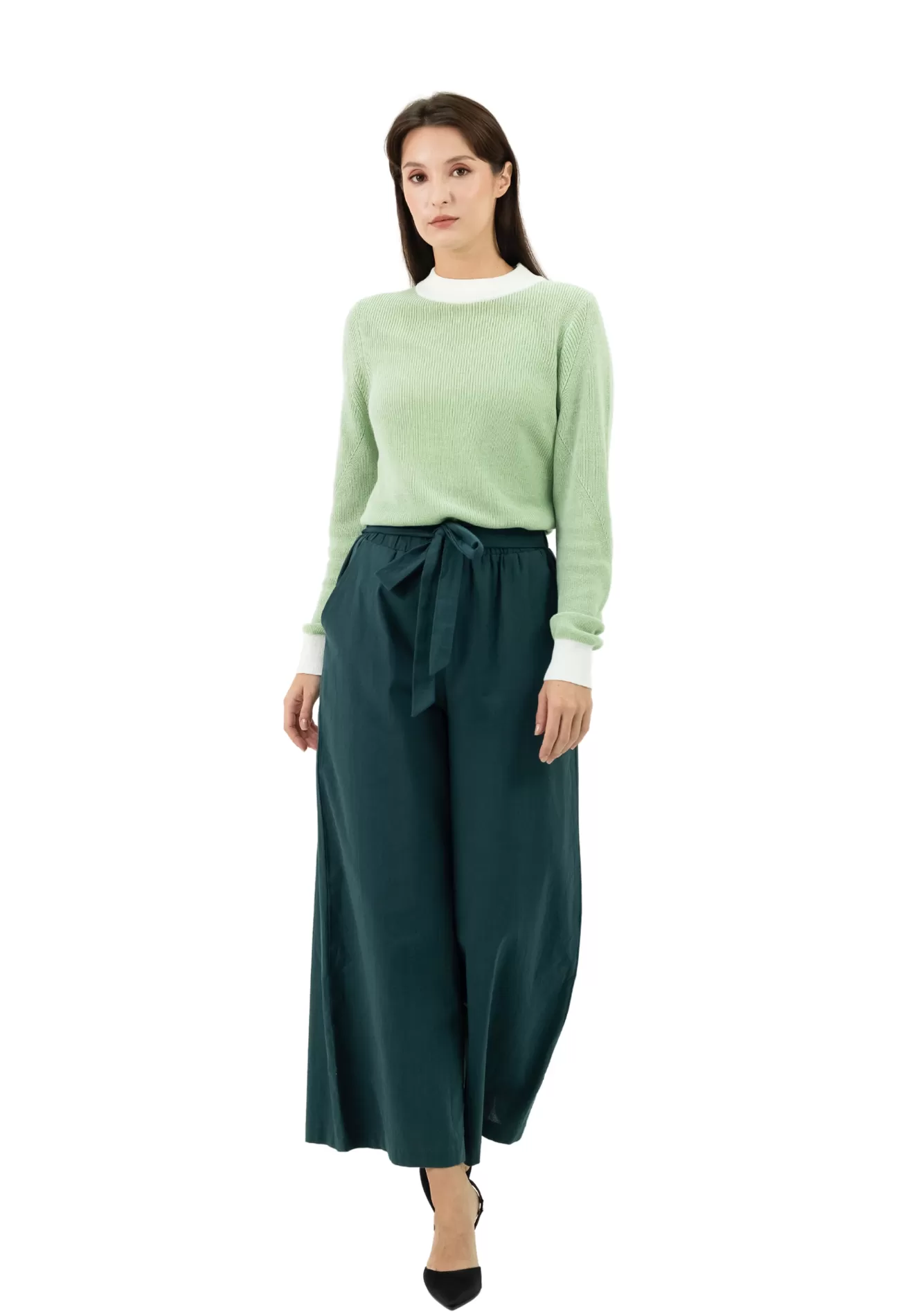 DAISY By VOIR Drawstring Ribbon Wide Leg Culottes