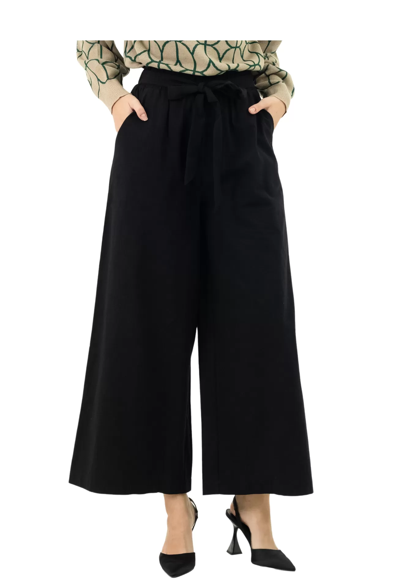 DAISY By VOIR Drawstring Ribbon Wide Leg Culottes