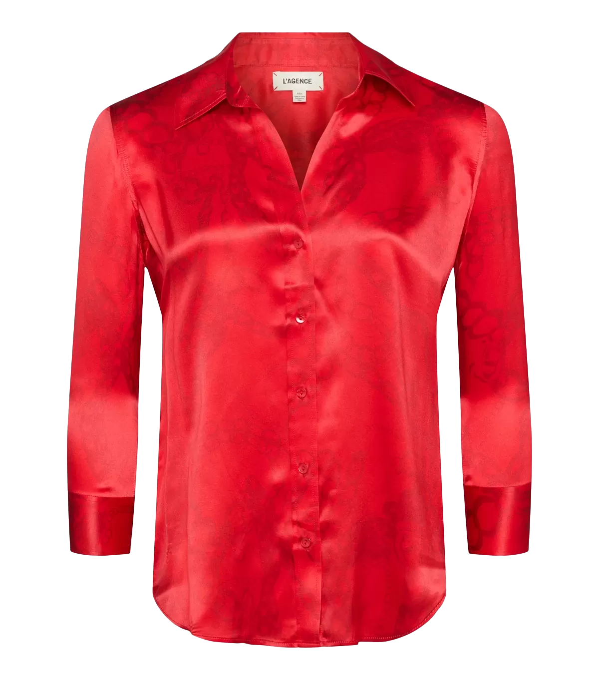 Dani 3/4 Sleeve Blouse in Red All Over Chain