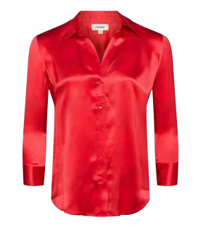 Dani 3/4 Sleeve Blouse in Red All Over Chain