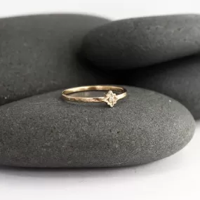 Diamond Star Ring in Solid 14K Gold