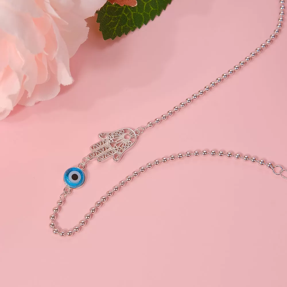 Evil Eye Anklet Dainty Anklet 925 Sterling Silver