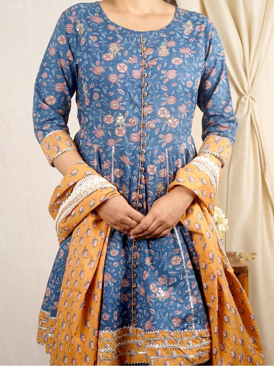 Fitoor Blue Sharara Set with Dupatta