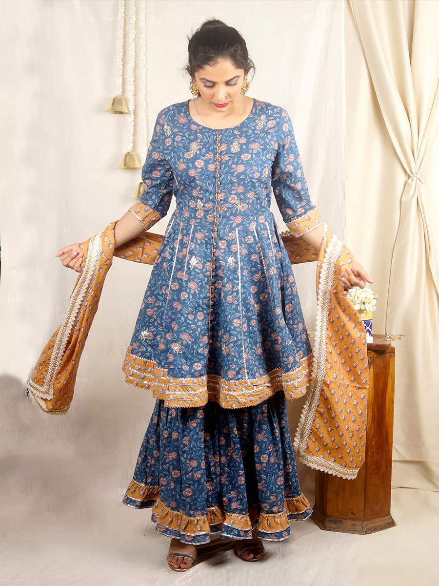 Fitoor Blue Sharara Set with Dupatta