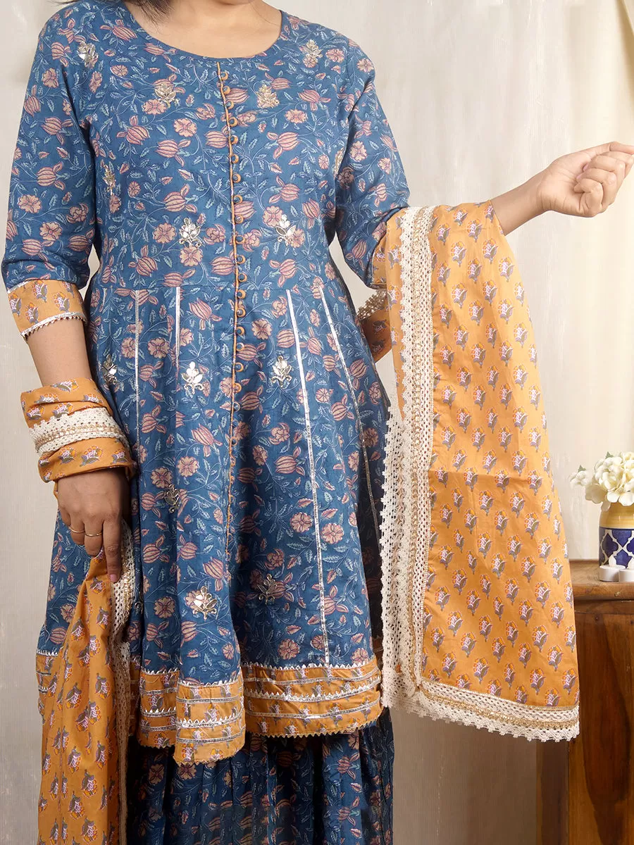 Fitoor Blue Sharara Set with Dupatta