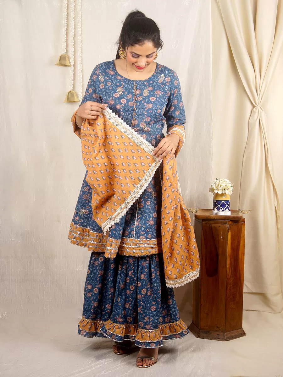 Fitoor Blue Sharara Set with Dupatta