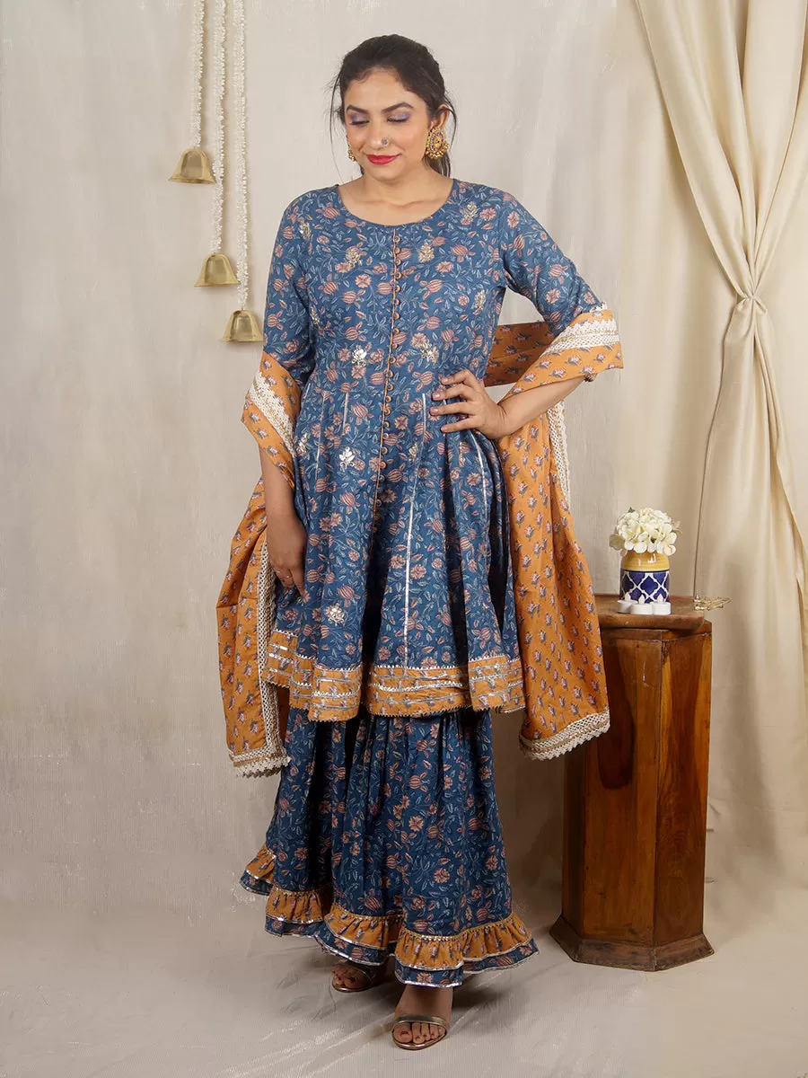 Fitoor Blue Sharara Set with Dupatta