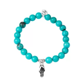 Flip Flop | Stone Beaded Charm Bracelet | Turquoise - Protection