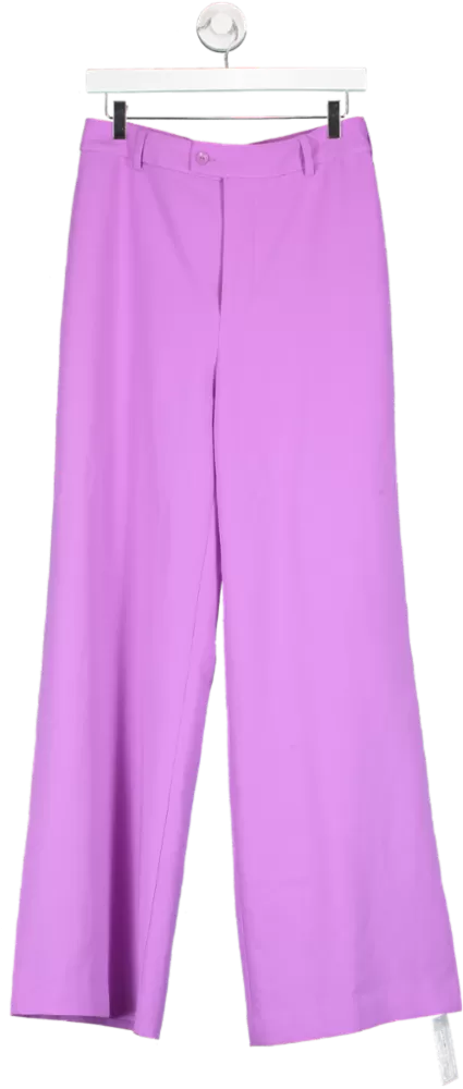 Forever Unique Purple Lilac Lined Wide Leg Trousers UK 10