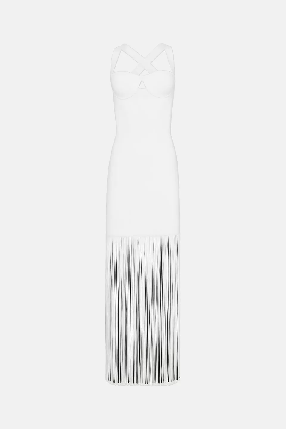 Fringe Mia Dress - Black & Pearl