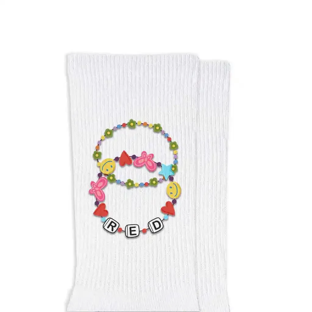 Fun Friendship Bracelet Designs on Socks