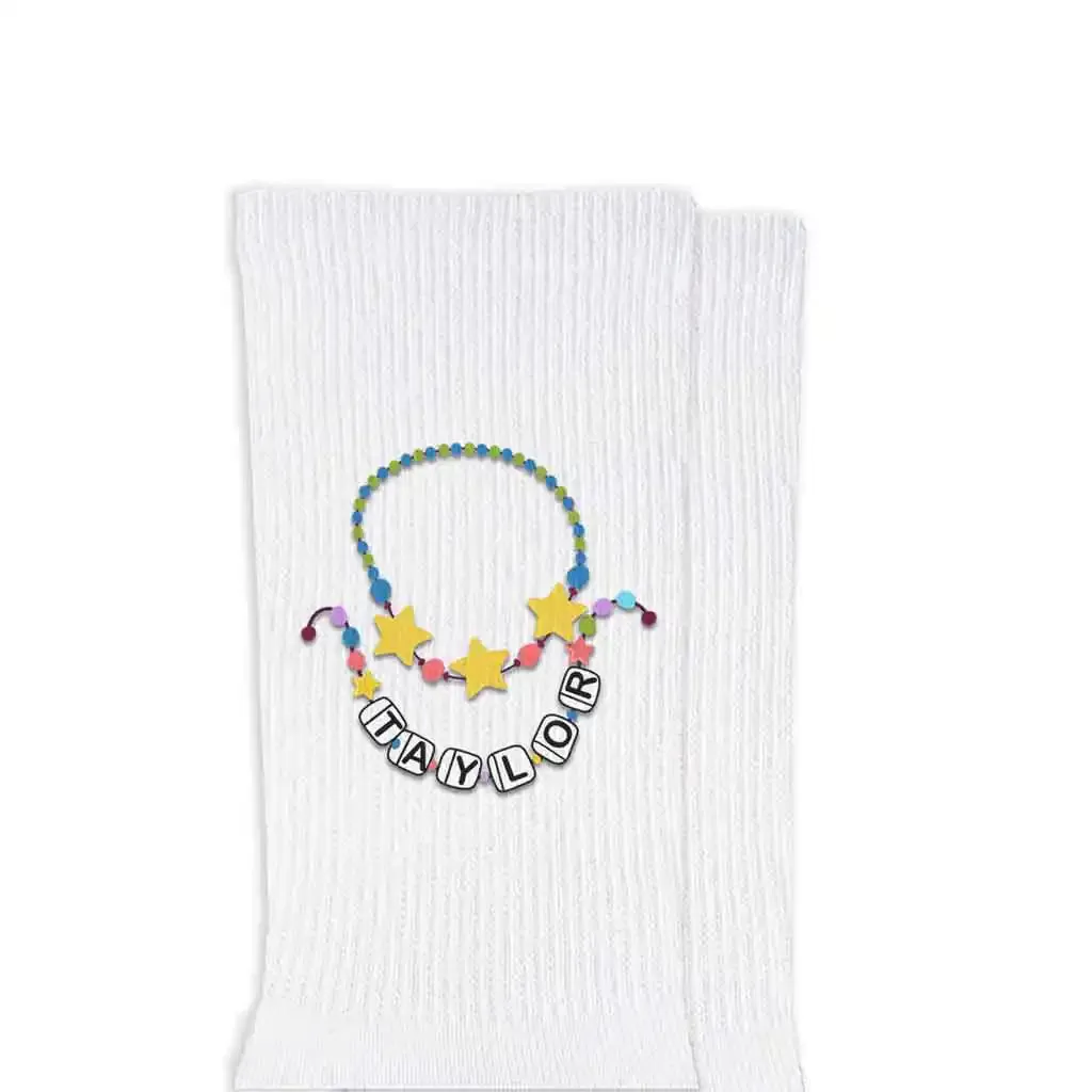 Fun Friendship Bracelet Designs on Socks