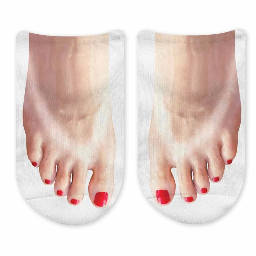 Funny Red, White, and Blue Feet Socks for Women