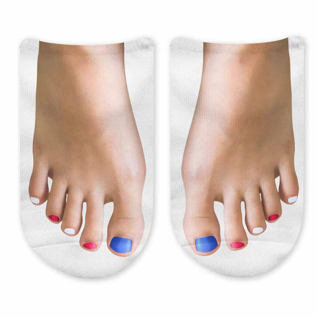 Funny Tan Line Feet Printed on Socks for Women