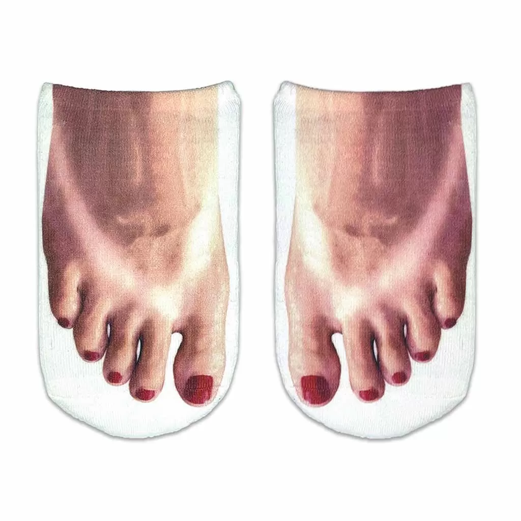 Funny Tan Line Feet Printed on Socks for Women