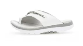 Gabor  Rolling Soft White leather slider sandal