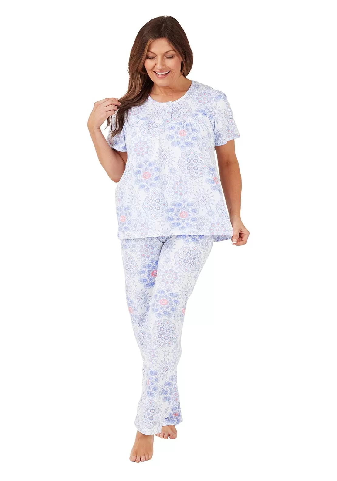 Geo Cotton Pyjama 100% cotton - Blue