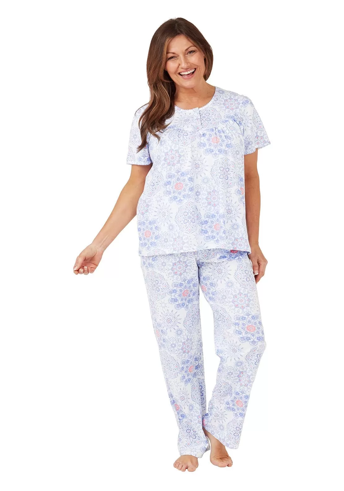 Geo Cotton Pyjama 100% cotton - Blue