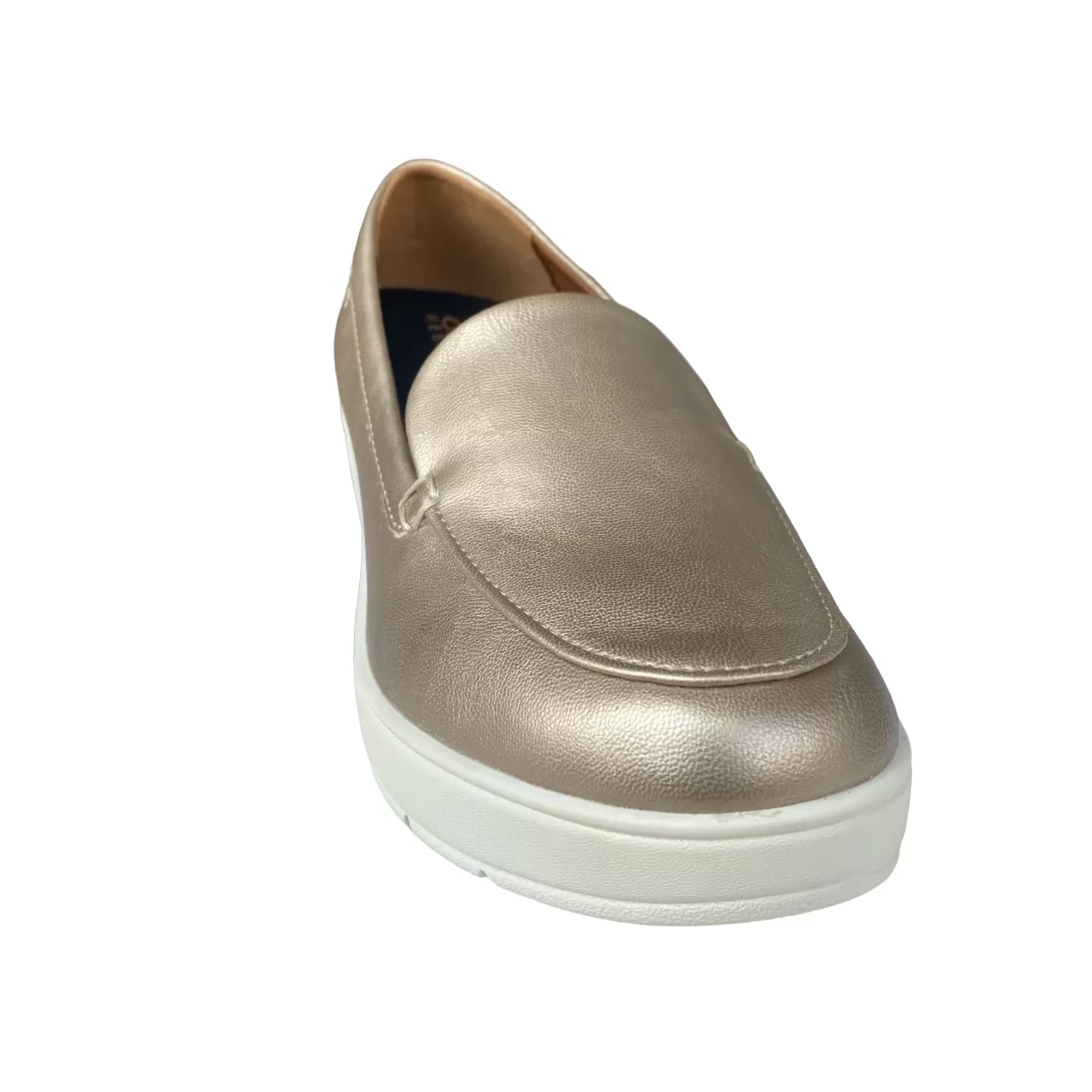 Geox Ilde D36RAB light gold women's wedge moccasin shoe