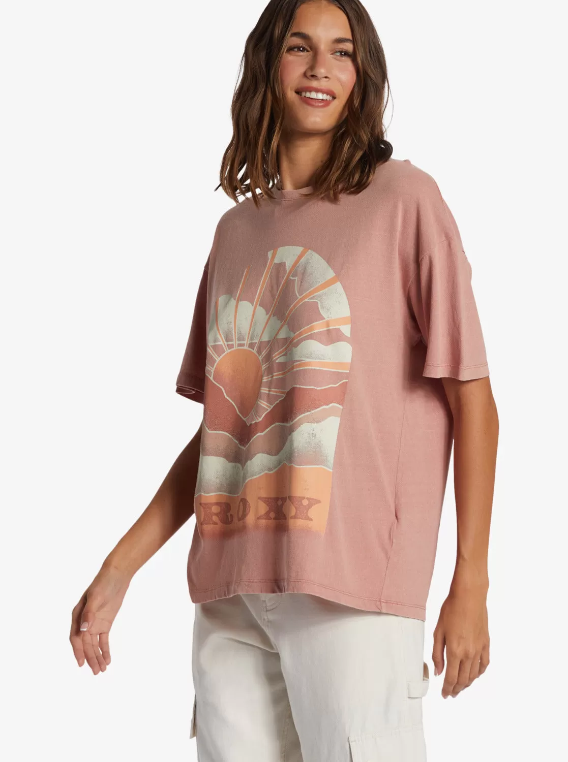 Get Lost In The Moment Oversized Boyfriend T-Shirt - Ash Rose