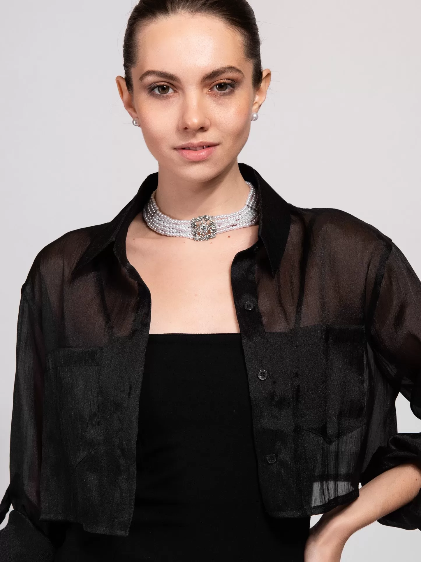 Gillian Pearl 5 Line Choker Necklace Set