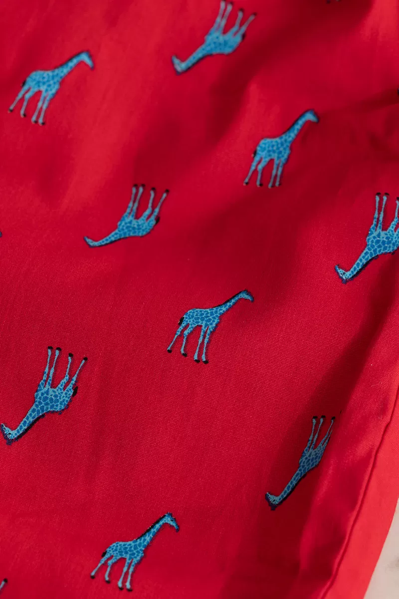 Giraffe Print Red Boxer