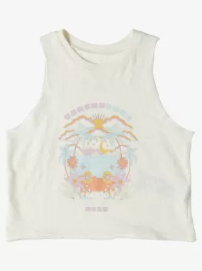 Girls 4-16 Beachy Daze Muscle Tank Top - Snow White