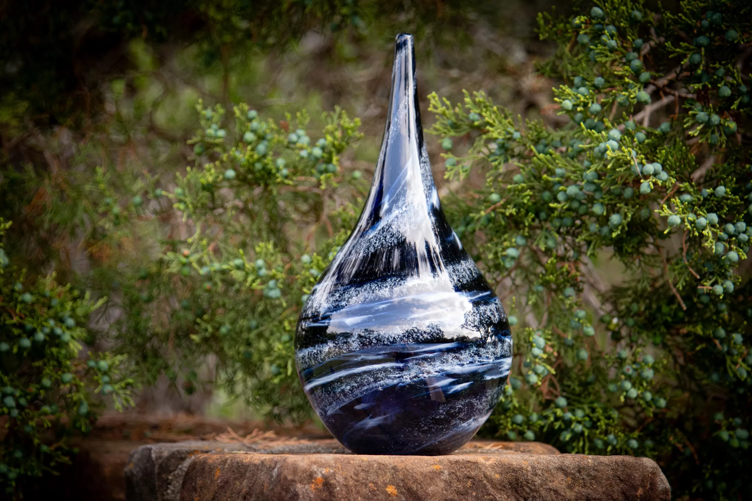 Glass Teardrop with Cremation Ash