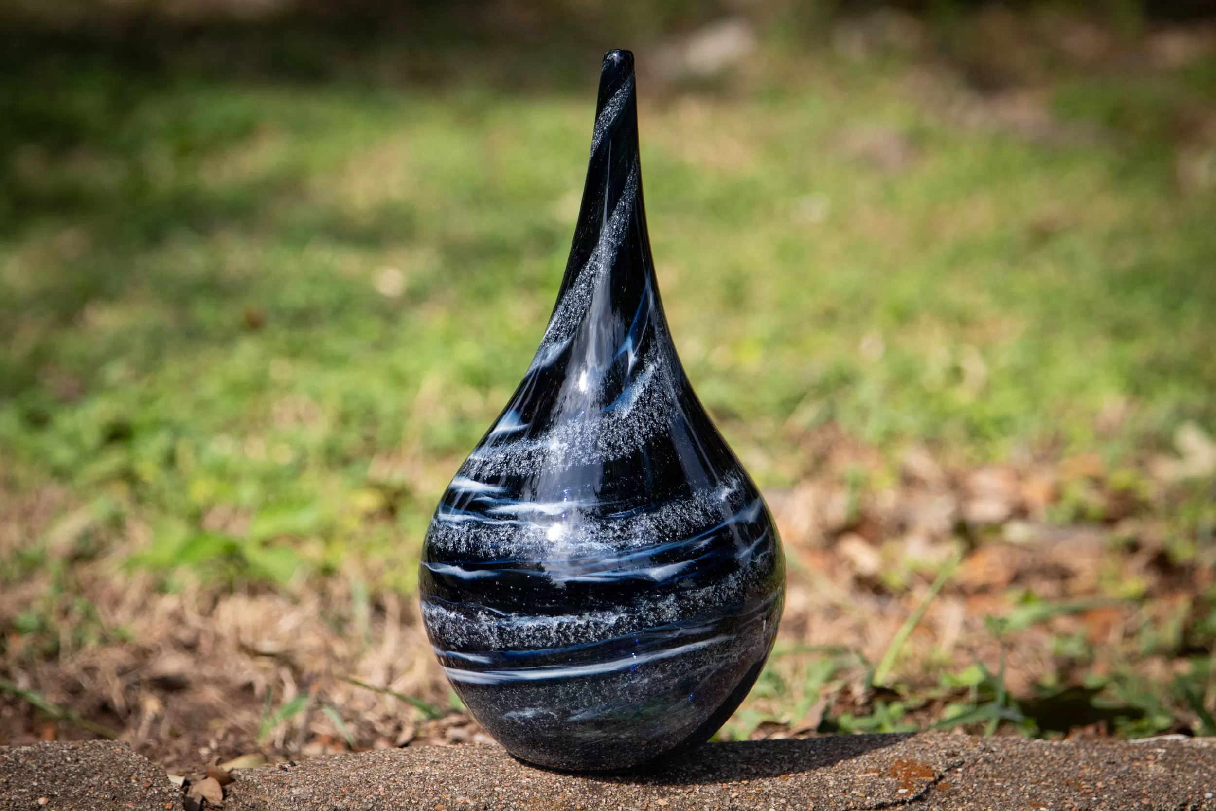 Glass Teardrop with Cremation Ash