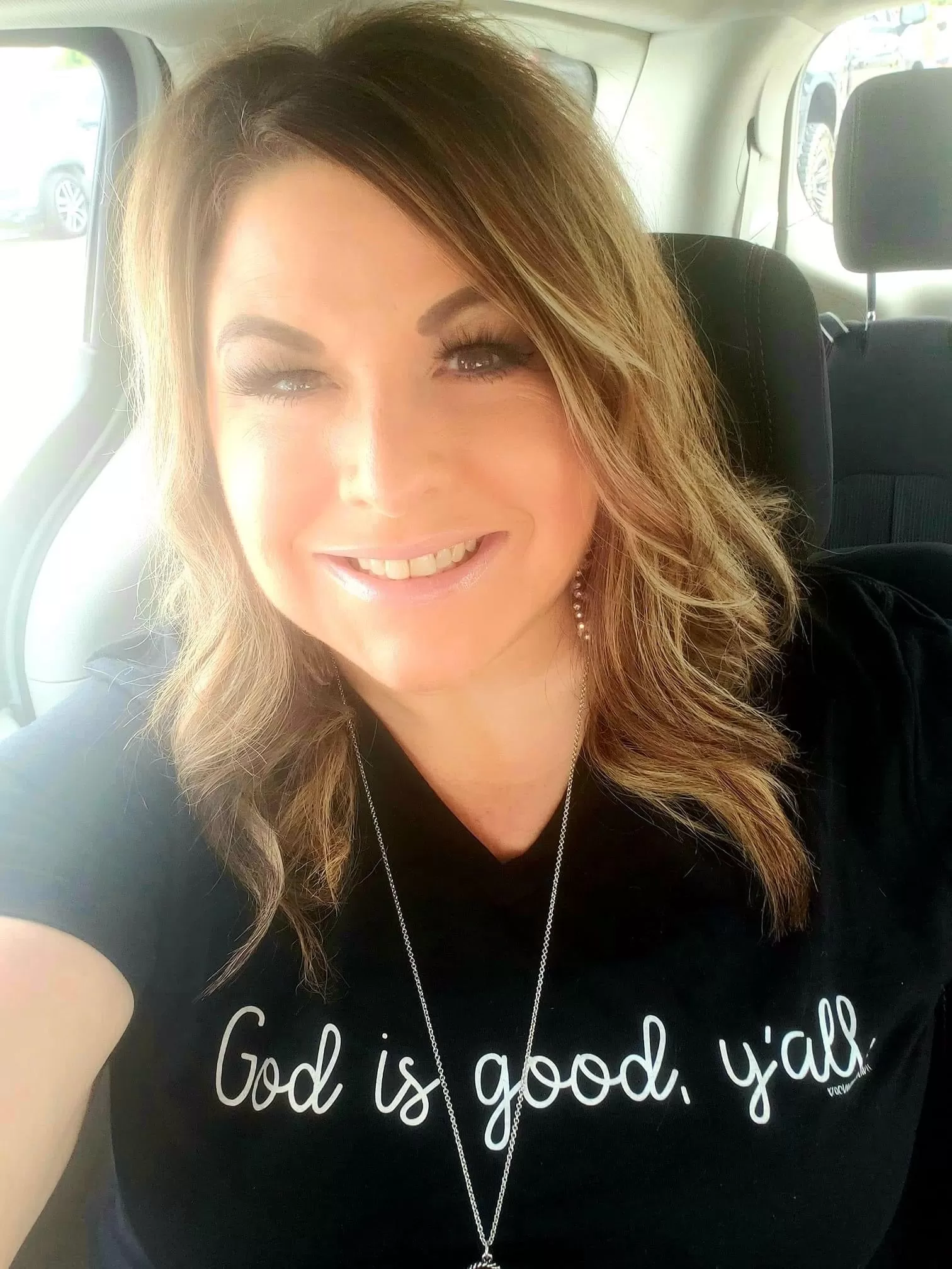 {GOD IS GOOD, Y'ALL} Super Soft Black V-Neck Tee