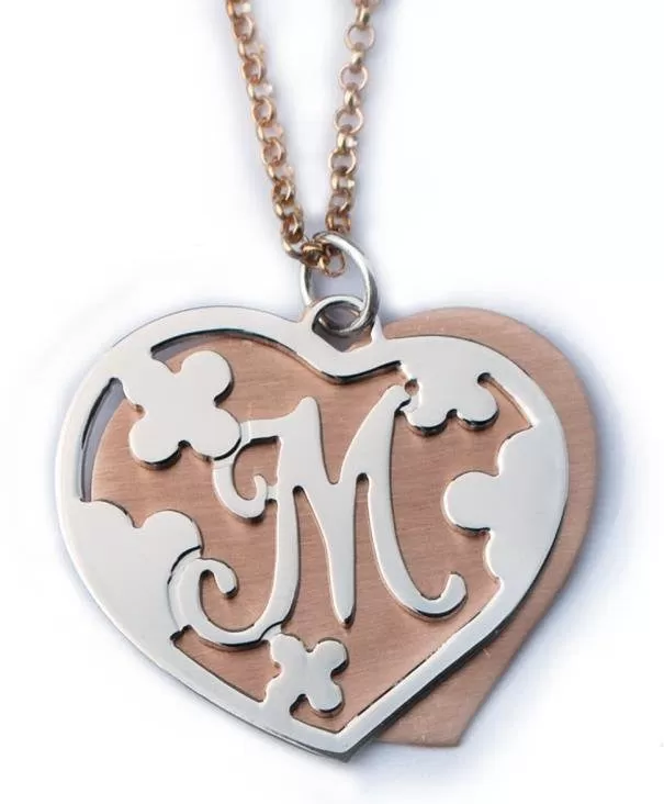 Gold and Silver Cut Out Double Heart Necklace