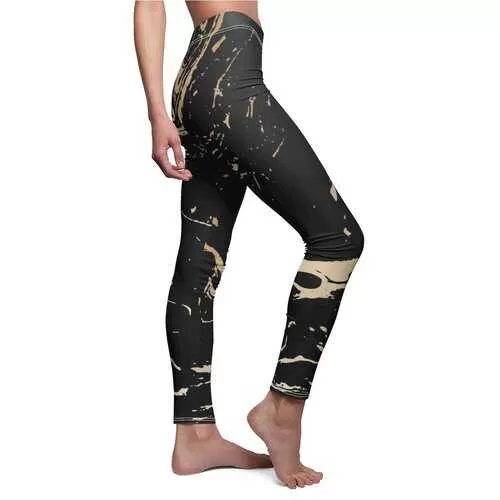 Golden Baby Abstract Black and Gold Style Womens Leggings